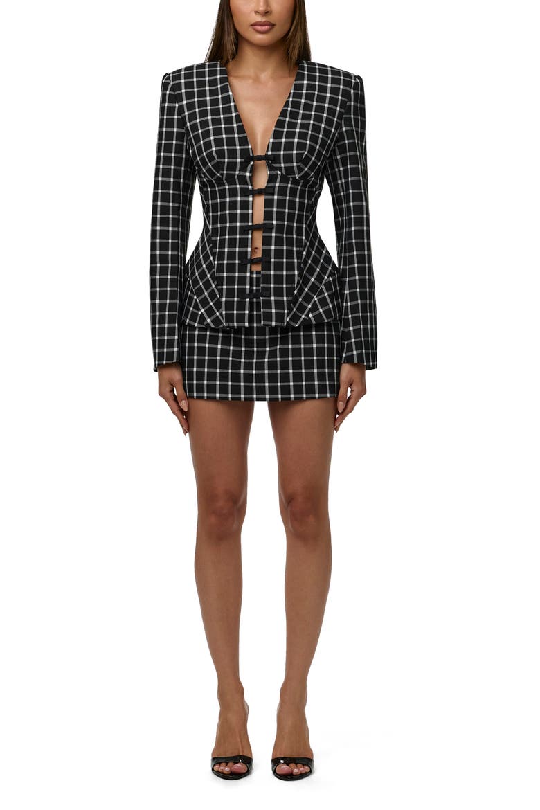 Check Suiting Miniskirt, Alternate, color, NOIR PLAID