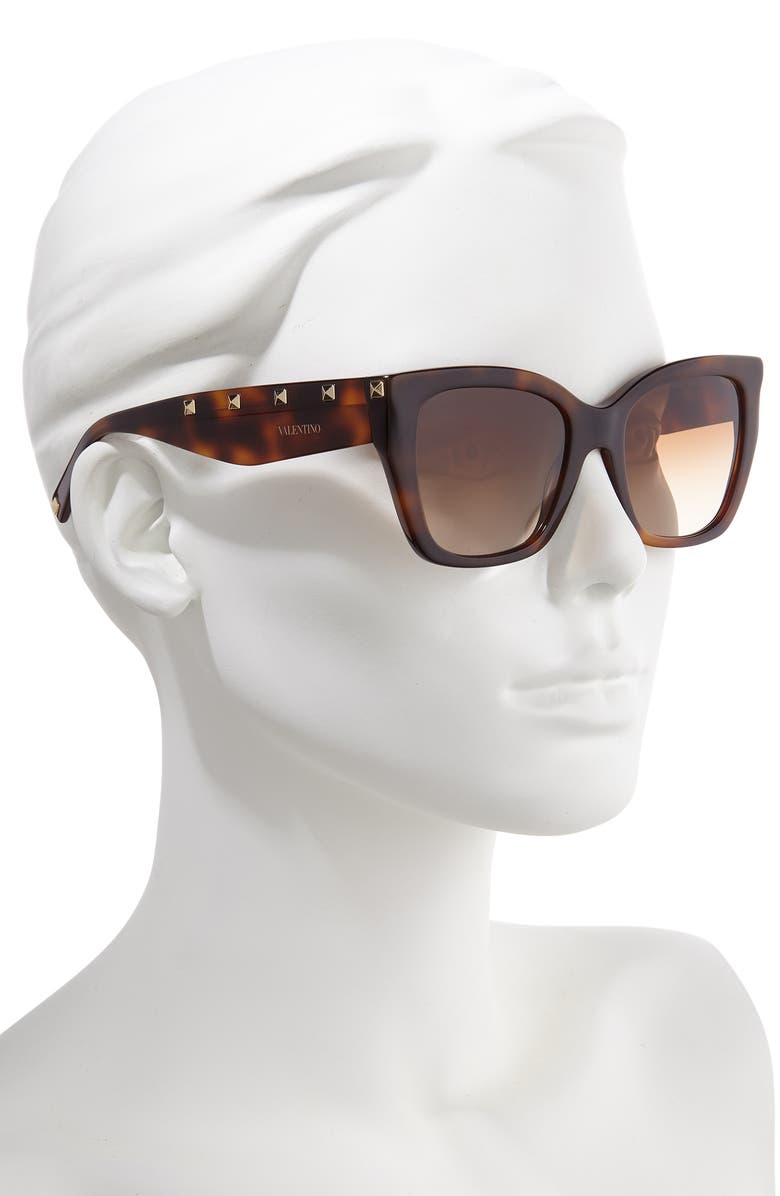 Valentino 53mm Rockstud Cat Eye Sunglasses, Alternate, color,