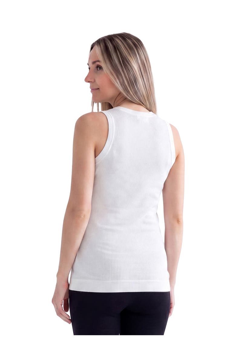Maternity Basic Ribbed Knit Round Neck Sleeveless Tank Top, Alternate, color, Ivory
