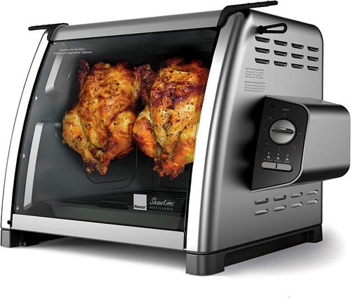 Ronco Modern Rotisserie Oven, Large Capacity (15lbs) Countertop Oven, Multi-purpose Basket For Versatile C In Silver