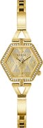 GUESS Audrey Pavé Crystal Hexagonal Goldtone Bracelet Watch, 28mm