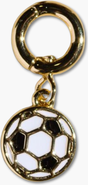 Nickel & Suede Soccer Ball Charm