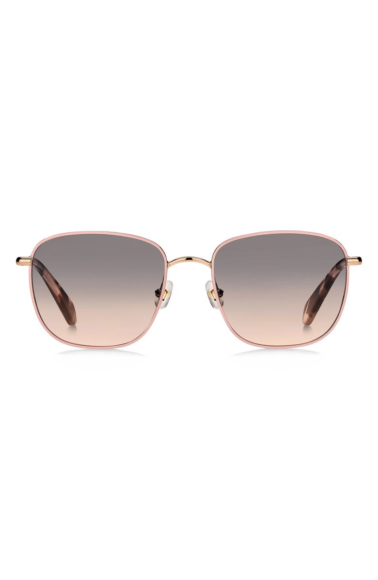 Kate Spade New York kiylah 53mm square sunglasses, Main, color, Pink/ Gold