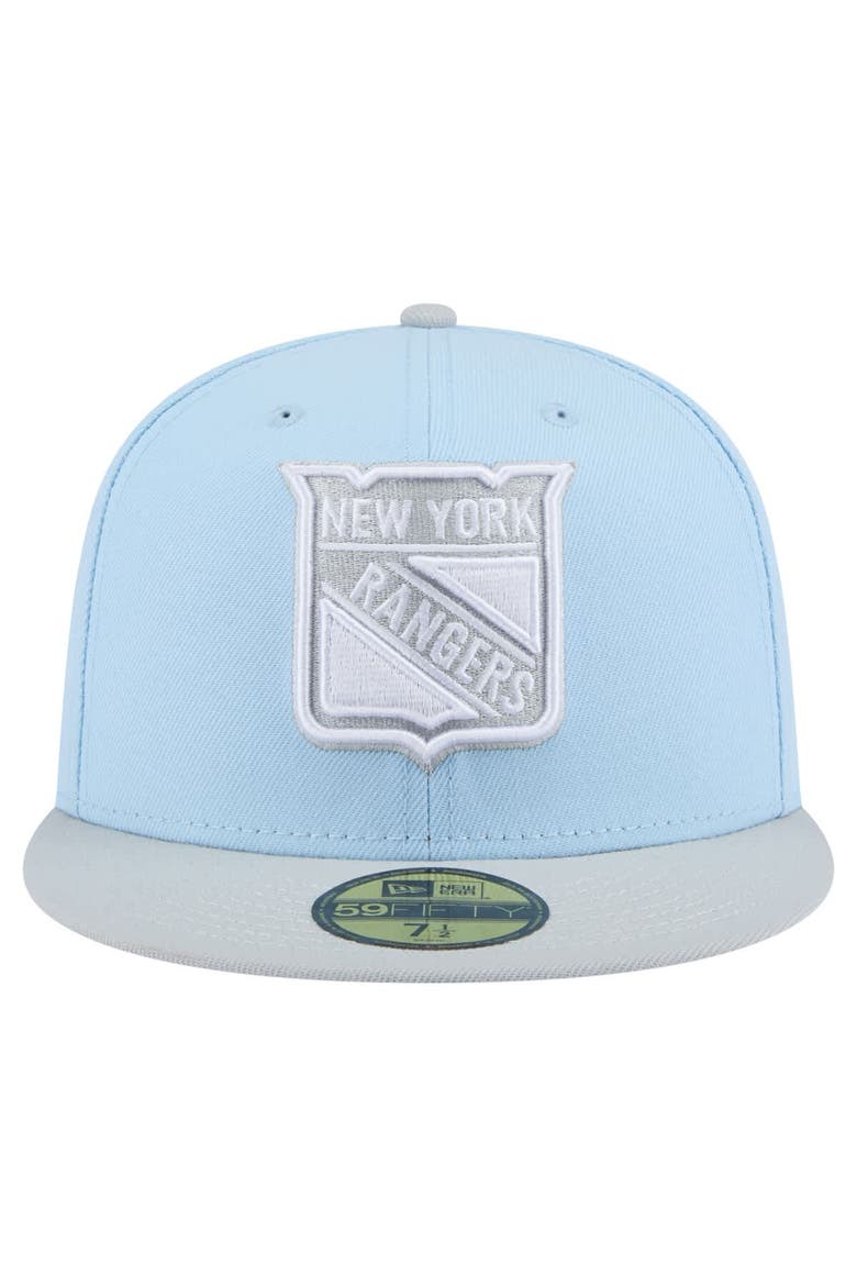 Men's New Era  Light Blue/Gray New York Rangers Color Pack 2-Tone 59FIFTY Fitted Hat, Alternate, color, Light Blue