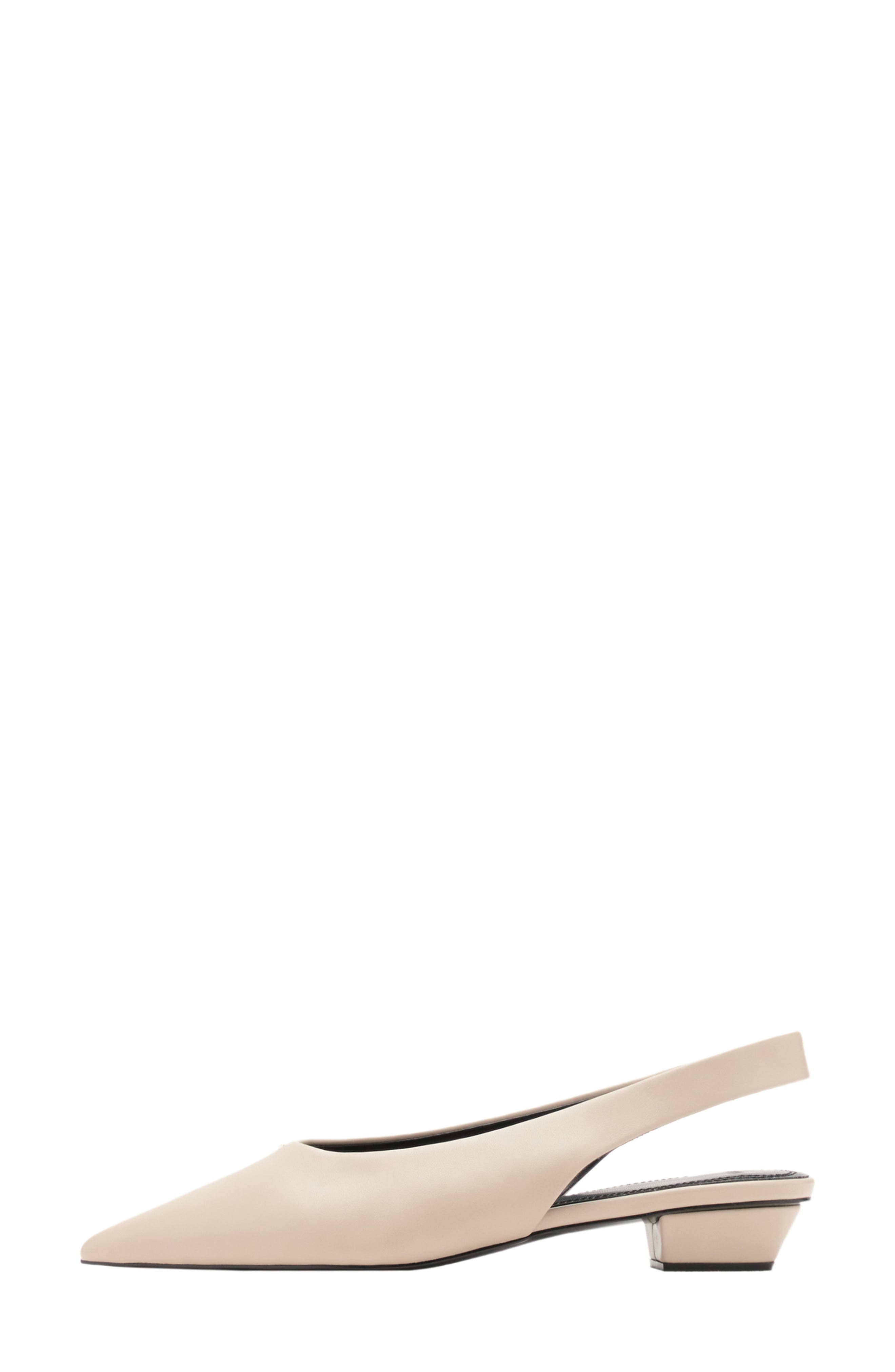 Faux Leather Pointed Toe Slingback Pump, Alternate, color, ECRU