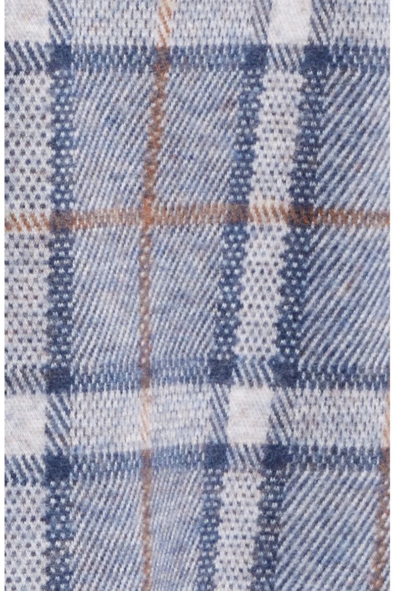 Windowpane Brushed Cotton Blend Button-Up Shirt, Alternate, color, BLUE
