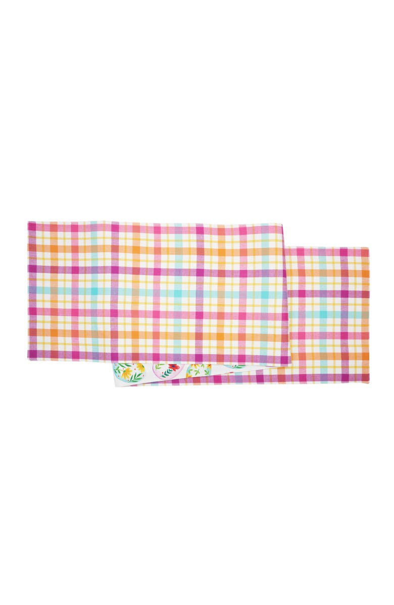 C&F Home Easter Egg Charm & Plaid Table Runner 14" x 72", Alternate, color, Green