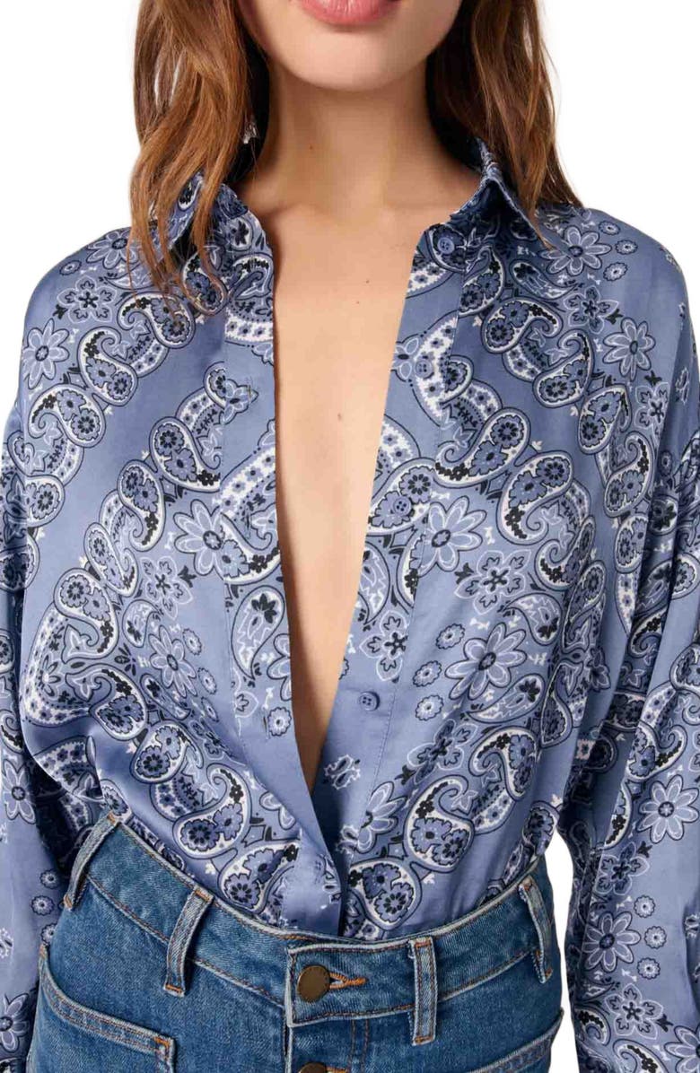 maje Flowing printed shirt, Alternate, color, 