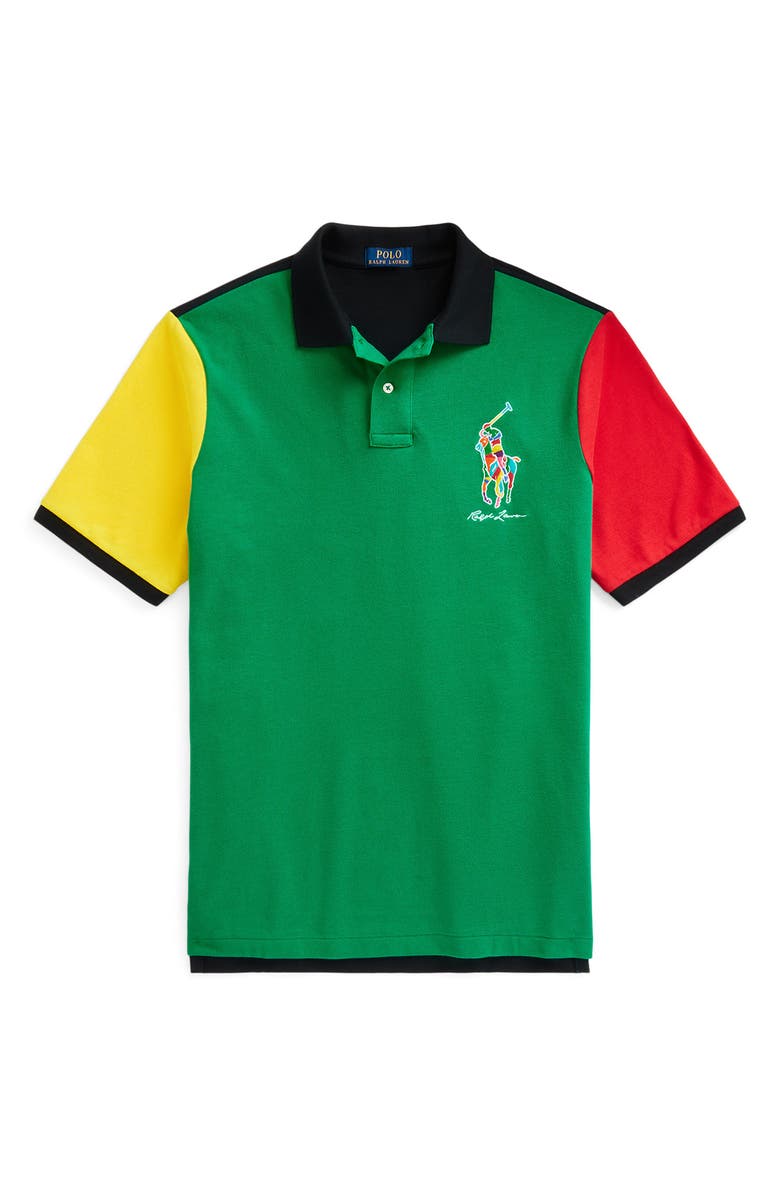 Polo Ralph Lauren Cotton Mesh Polo, Alternate, color, Billiard Multi
