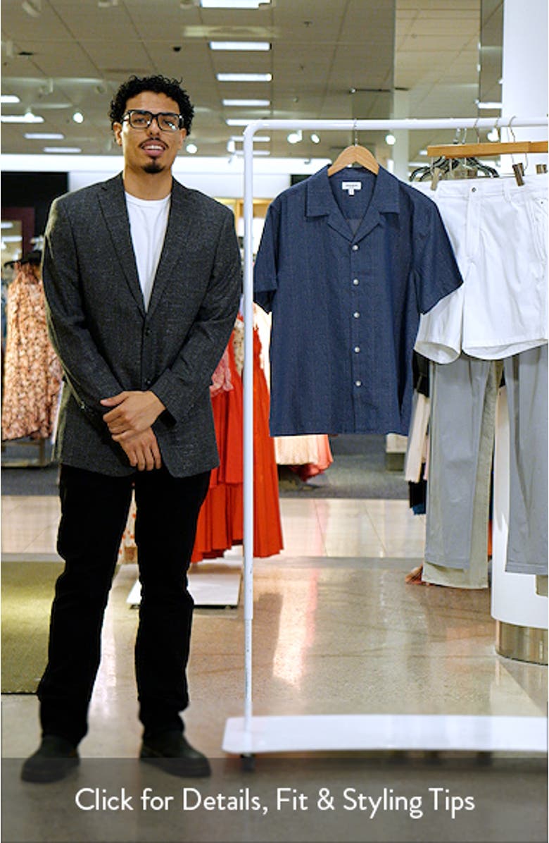 Resort Riveria Jacquard Stripe Cotton & Linen Camp Shirt, sales video thumbnail