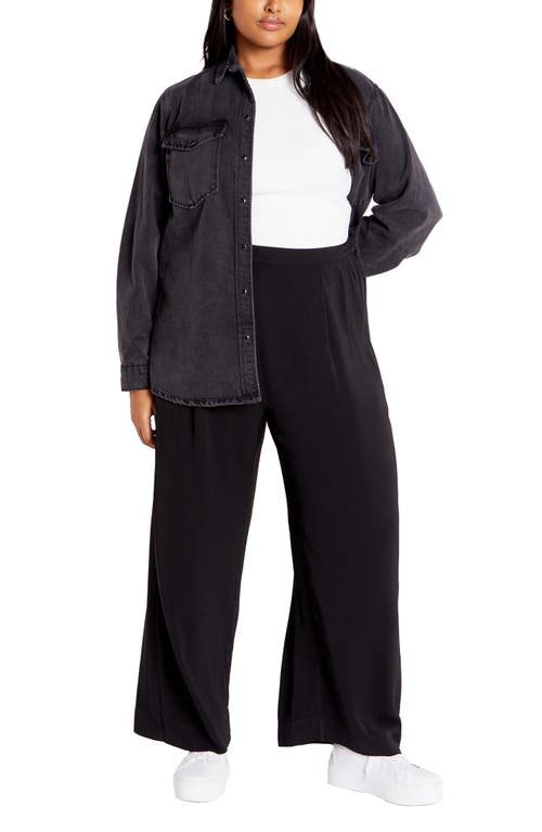 City Chic Brigitta Pull-on Wide Leg Pants In Black