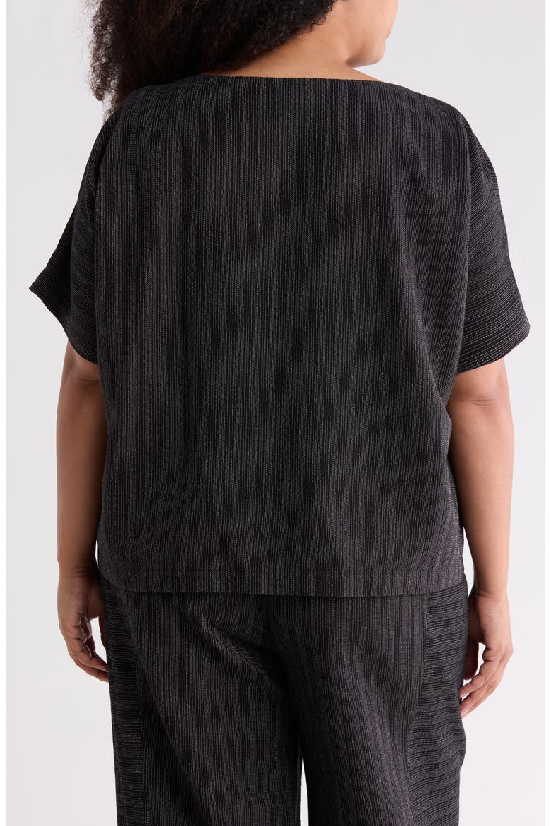 Print Bateau Neck Top, Alternate, color, BLKWH