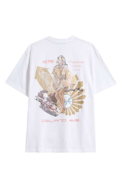 Island Avenue Champiions Circuit Cotton Graphic T-shirt In White