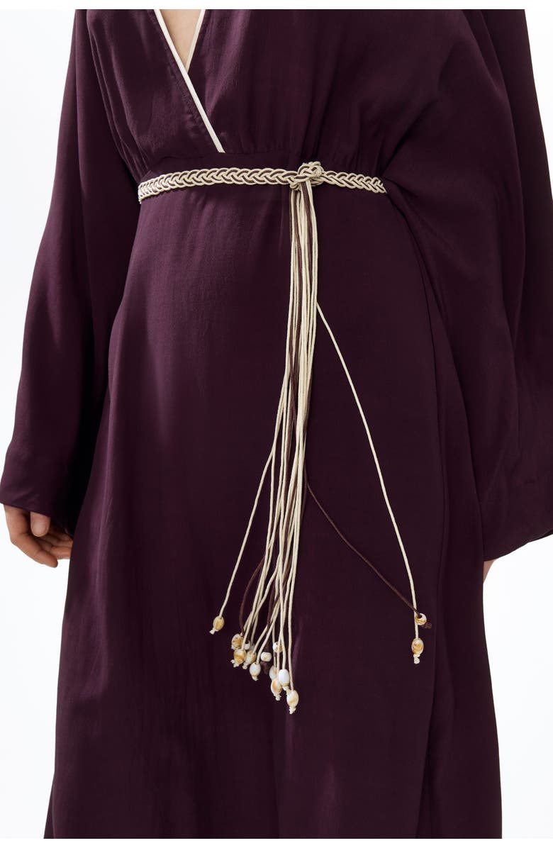 H&M Belted viscose dress, Alternate, color, Dark Plum Purple