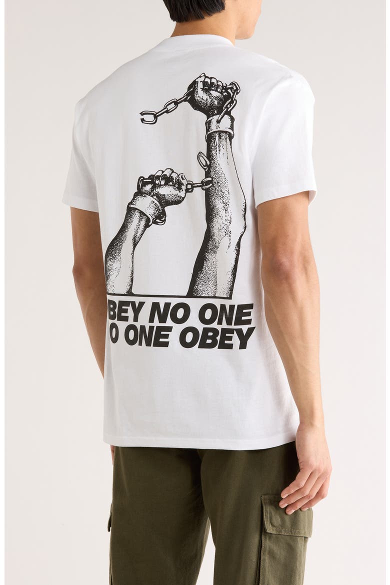 No One Obey Graphic T-Shirt, Alternate, color, WHITE