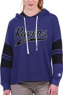 STARTER Women's Starter Purple Baltimore Ravens Bump And Run Long Sleeve Hoodie T-Shirt