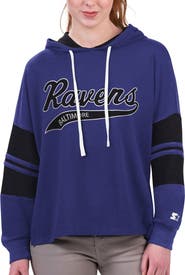 STARTER Women's Starter Purple Baltimore Ravens Bump And Run Long Sleeve Hoodie T-Shirt