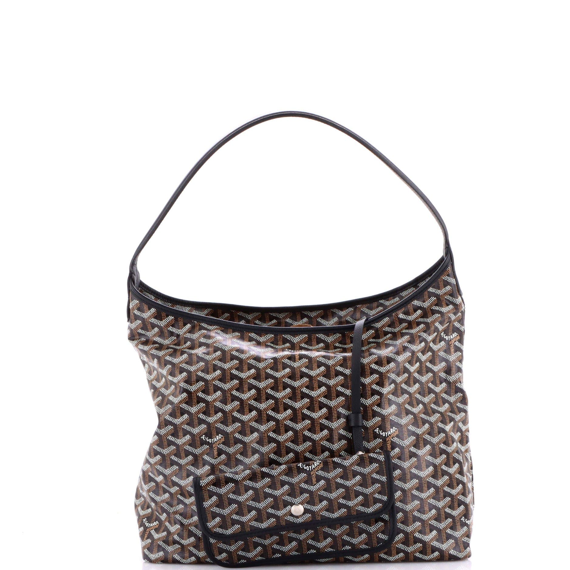 Pre-Owned Goyard Boheme Hobo Coated Canvas, Alternate, color, Black