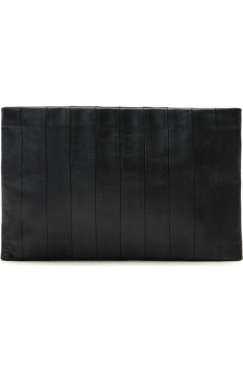 AllSaints Bettina Paneled Leather Clutch, Main, color, Black