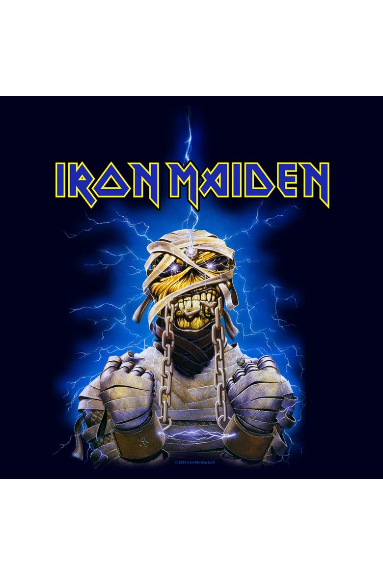 Men's Iron Maiden Powerslave Mummy  Graphic T-Shirt, Alternate, color, Navy Blue