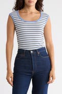 Madden Girl Stripe Scoop Neck Ribbed Tank