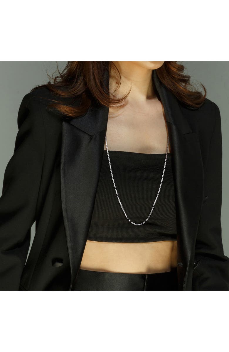 DELMAR Rolo Chain Necklace, 2.10mm, Alternate, color, Silver