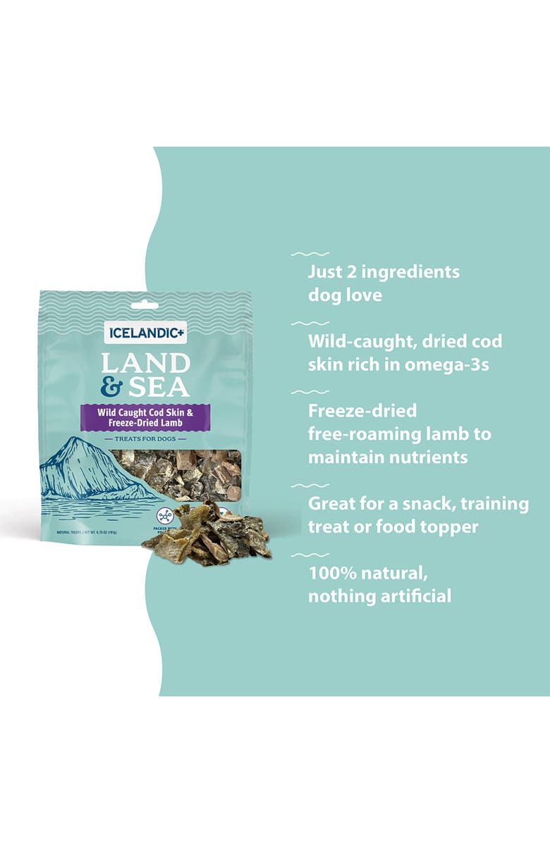 ICELANDIC+ Land 
Sea Wild Caught Cod Skin 
Freezedried Lamb, Alternate, color, Multicolored