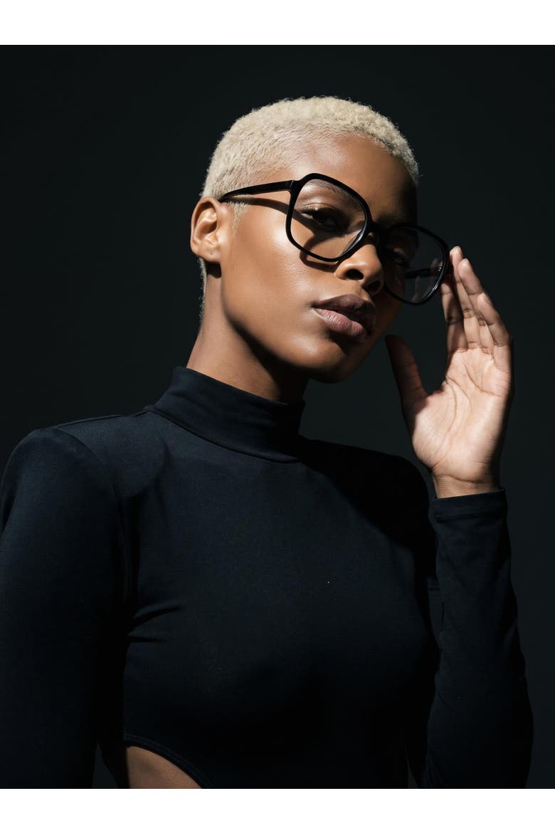 Aura 01 53MM Soft Square Eyeglasses In Obsidian Black, Alternate, color, Obsidian Black