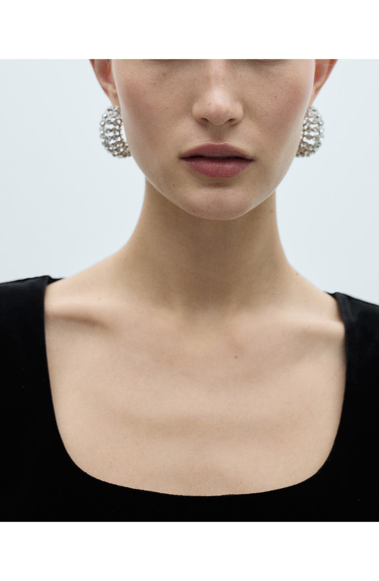 MANGO Scoop Neck Velvet Top, Alternate, color, 