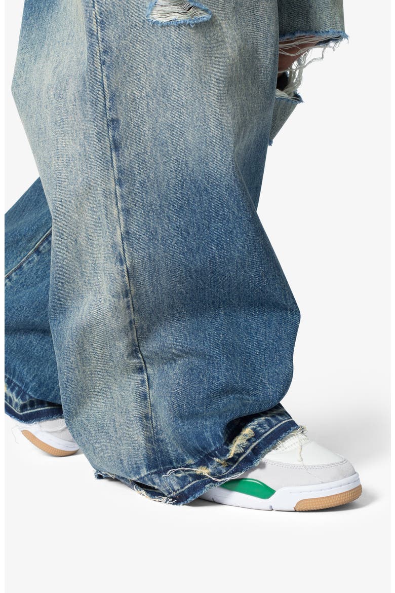 Baggy Rave Ripped Wide Leg Jeans, Alternate, color, BLUE
