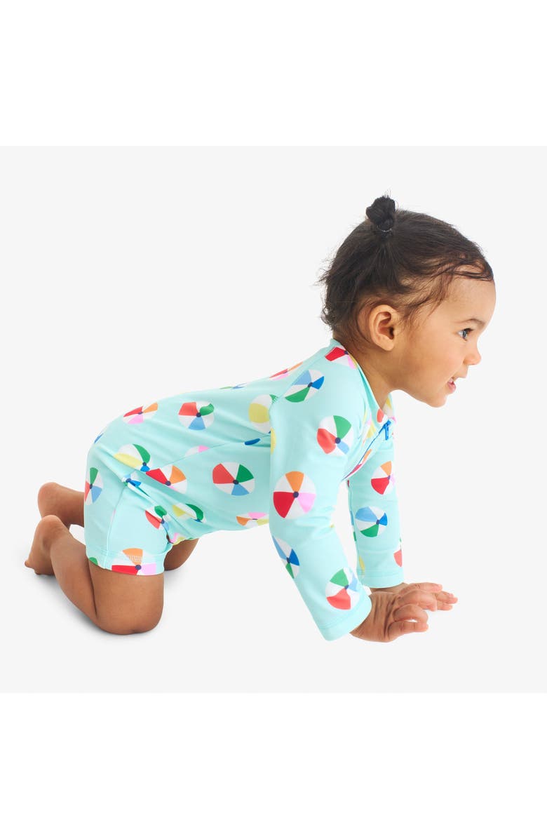 Primary Baby One-Piece Rash Guard, Alternate, color, Mist Beach Balls