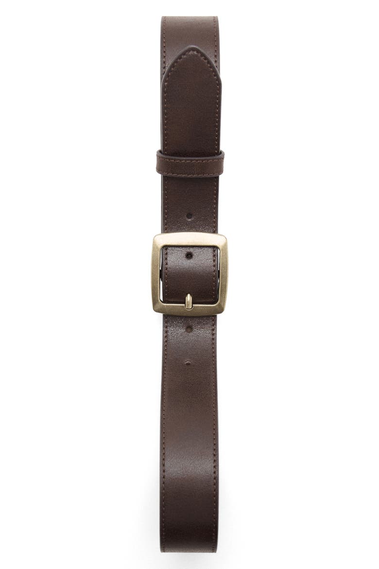 Square Buckle Faux Leather Belt, Alternate, color, CHOCOLATE