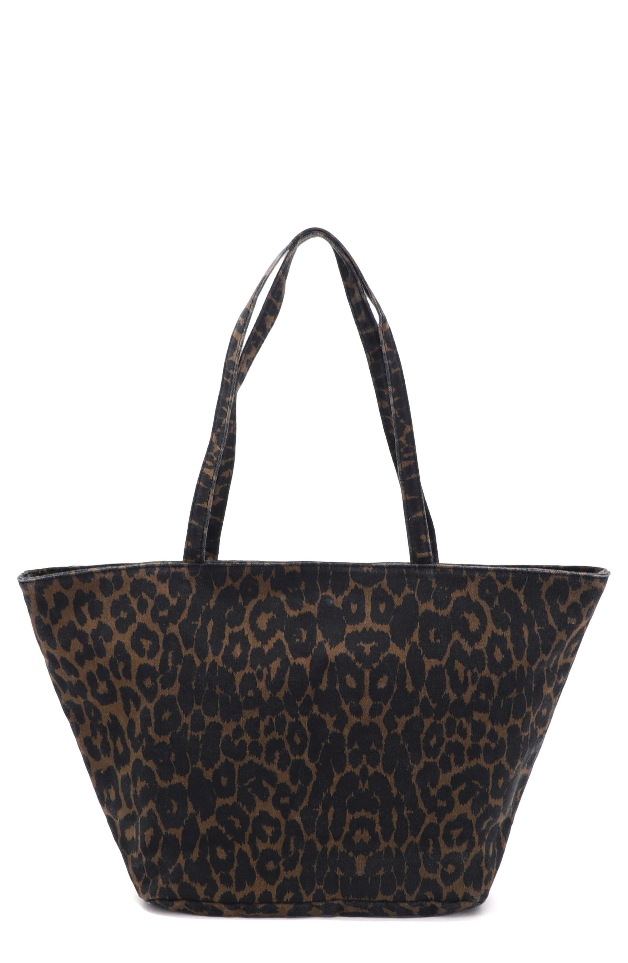 Leopard Print Large Tote Bag