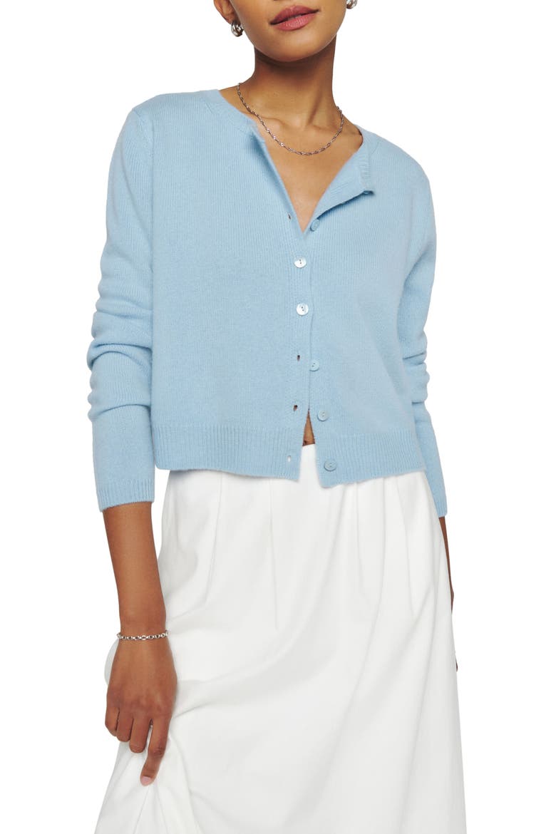 Clara Cashmere Crew Cardigan, Main, color, BAYOU
