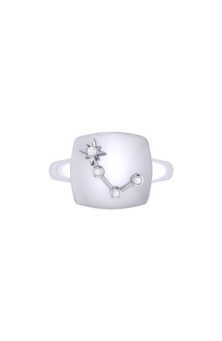 LuvMyJewelry Aries Diamond Signet Ring in Sterling Silver, Alternate, color, 