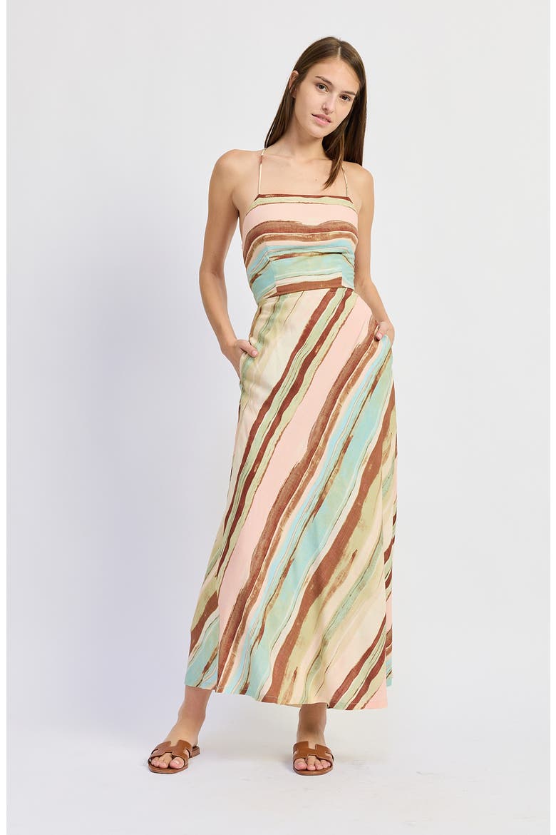 Lana Stripe Maxi Sundress, Alternate, color, BLUSH BROWN BLUE