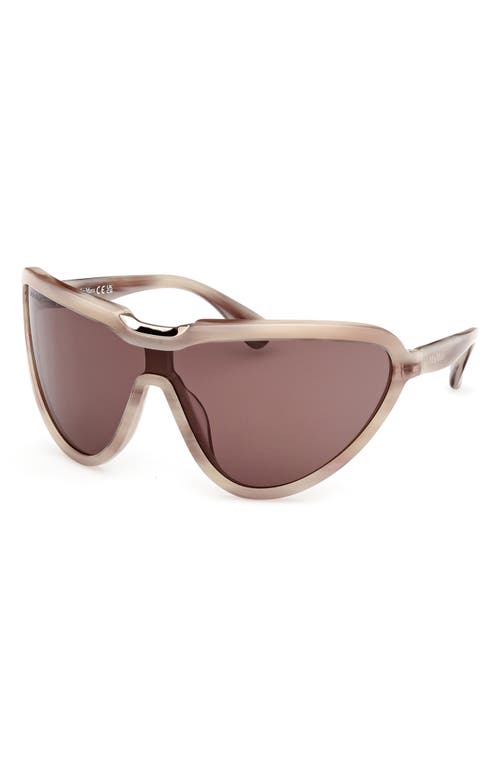 Max Mara Emil Mask Acetate Sunglasses In Camel Horn/brown