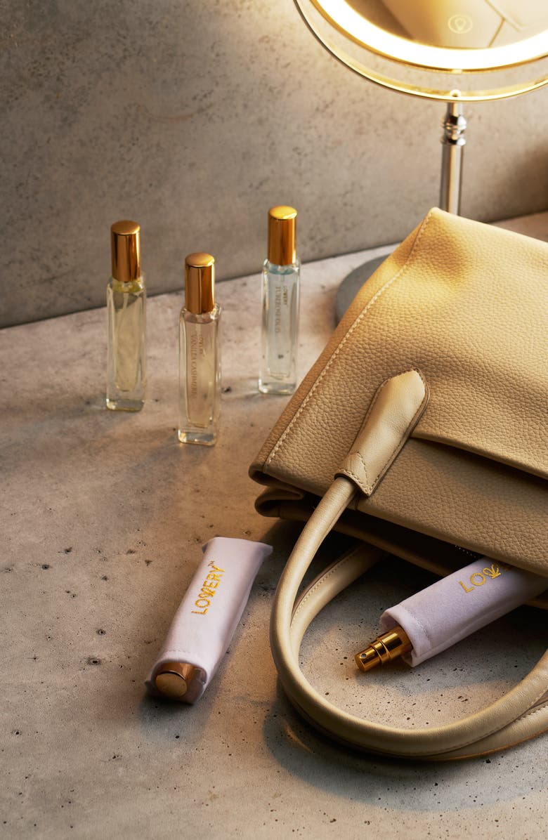 Lovery Eau de Parfum 7-Piece Gift Set with Perfume Pouches, Alternate, color, White / Gold