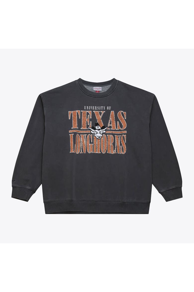 Men's Mitchell & Ness Charcoal Texas Longhorns Downtown Fleece Sweatshirt, Main, color, Charcoal