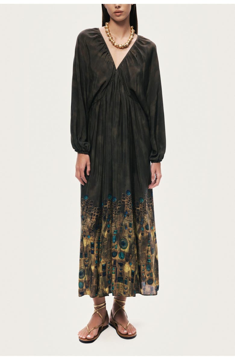 Nocturne Printed Long Sleeve Maxi Dress, Main, color, Multi-Colored