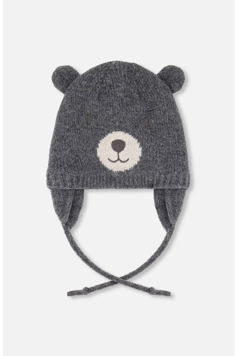 Lined Knit Hat with Ears, Main, color, Gray