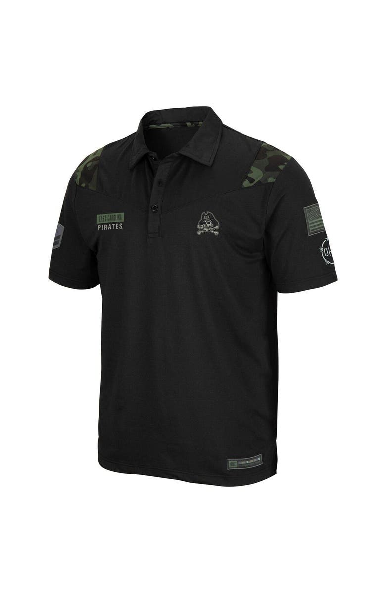 COLOSSEUM Men's Colosseum Black ECU Pirates OHT Military Appreciation Sierra Polo, Alternate, color, 