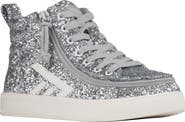 BILLY Footwear Kids' Wicked Silver Glitz High Top Sneaker