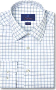 David Donahue Fit Dobby Check Cotton Dress Shirt