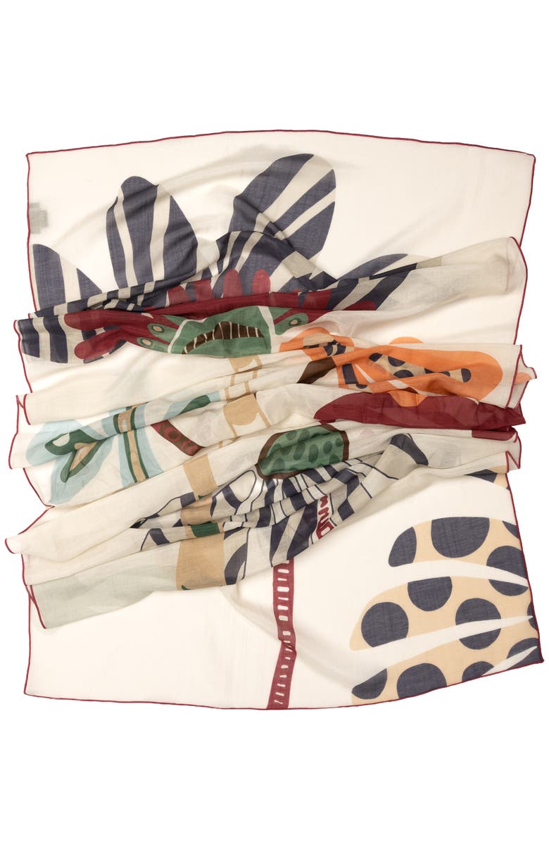Elizabetta Monica - Cotton and Silk Scarf, Alternate, color, Ivory