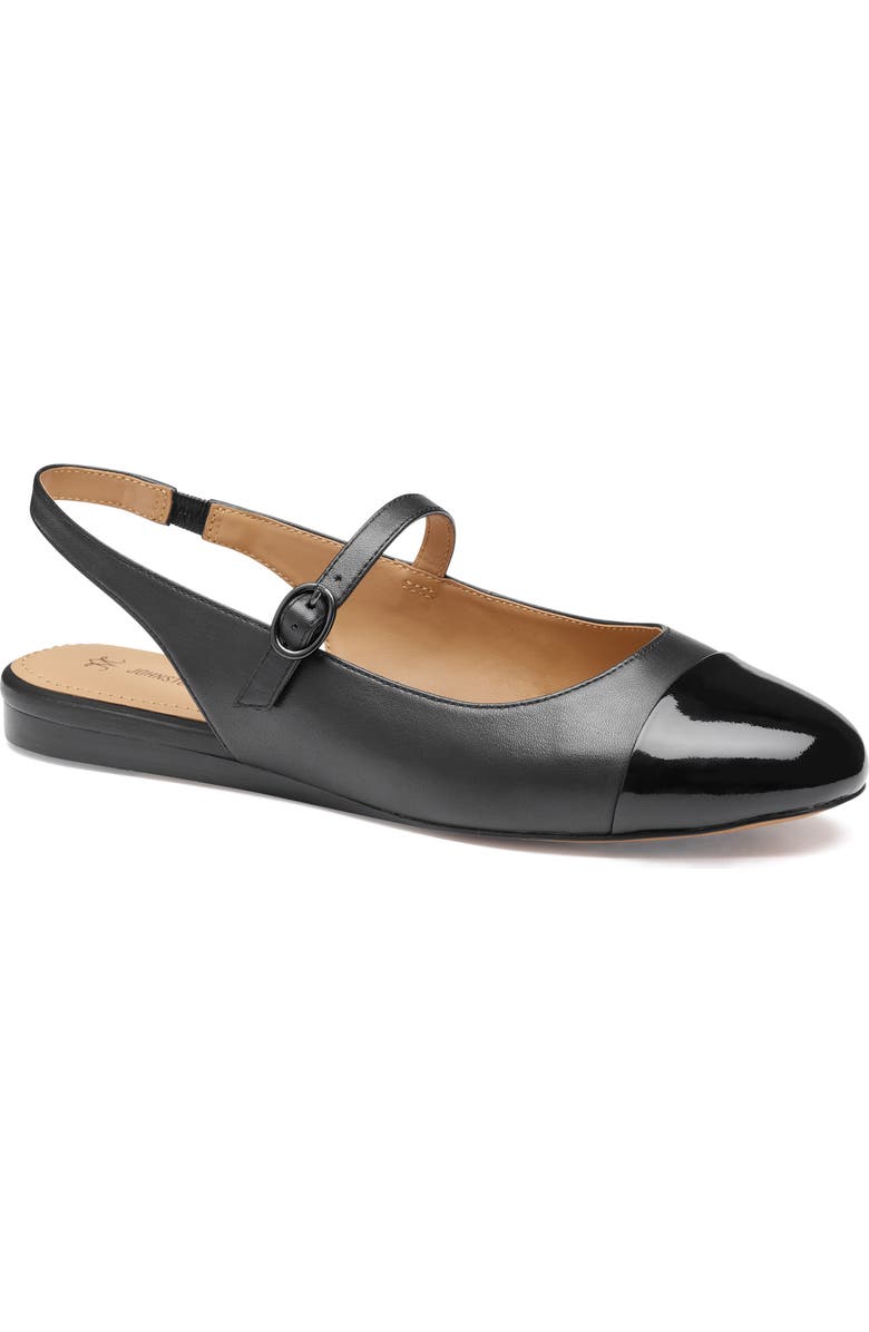 Johnston & Murphy Claire Mary Jane Slingback Flat, Main, color, Black Patent Leather