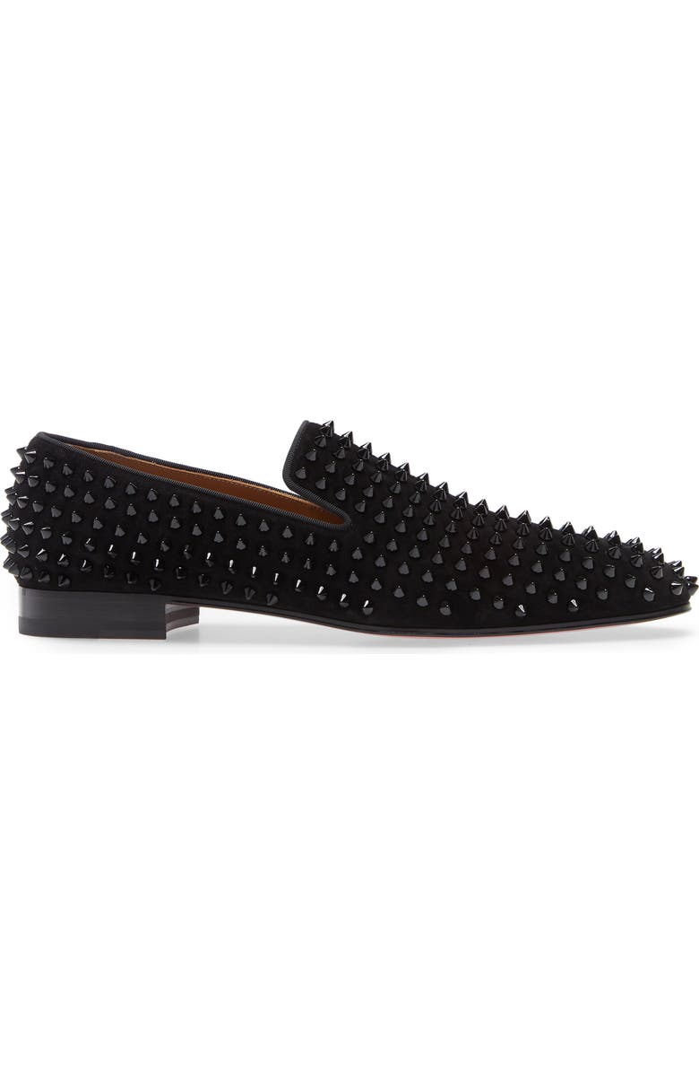 Christian Louboutin Dandelion Spikes Venetian Loafer, Alternate, color, Black