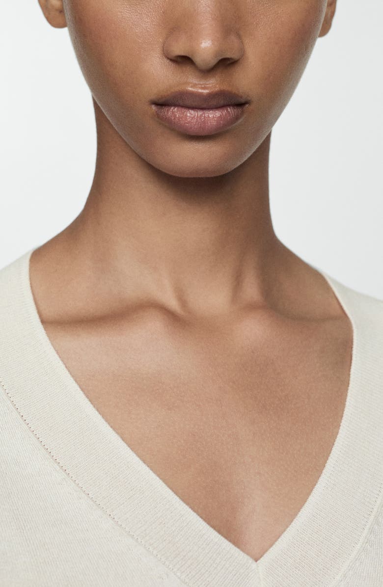MANGO Fine Gauge V-Neck Sweater, Alternate, color, 