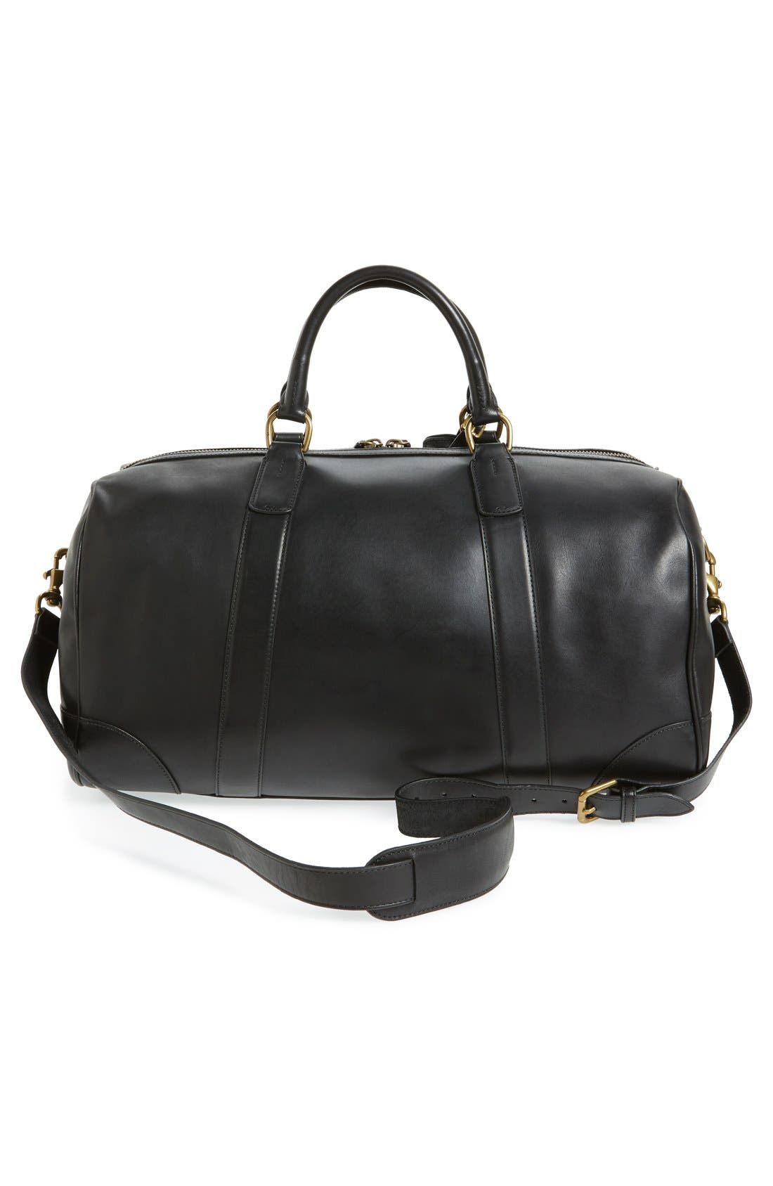 Polo Ralph Lauren Leather Duffel Bag, Alternate, color, 