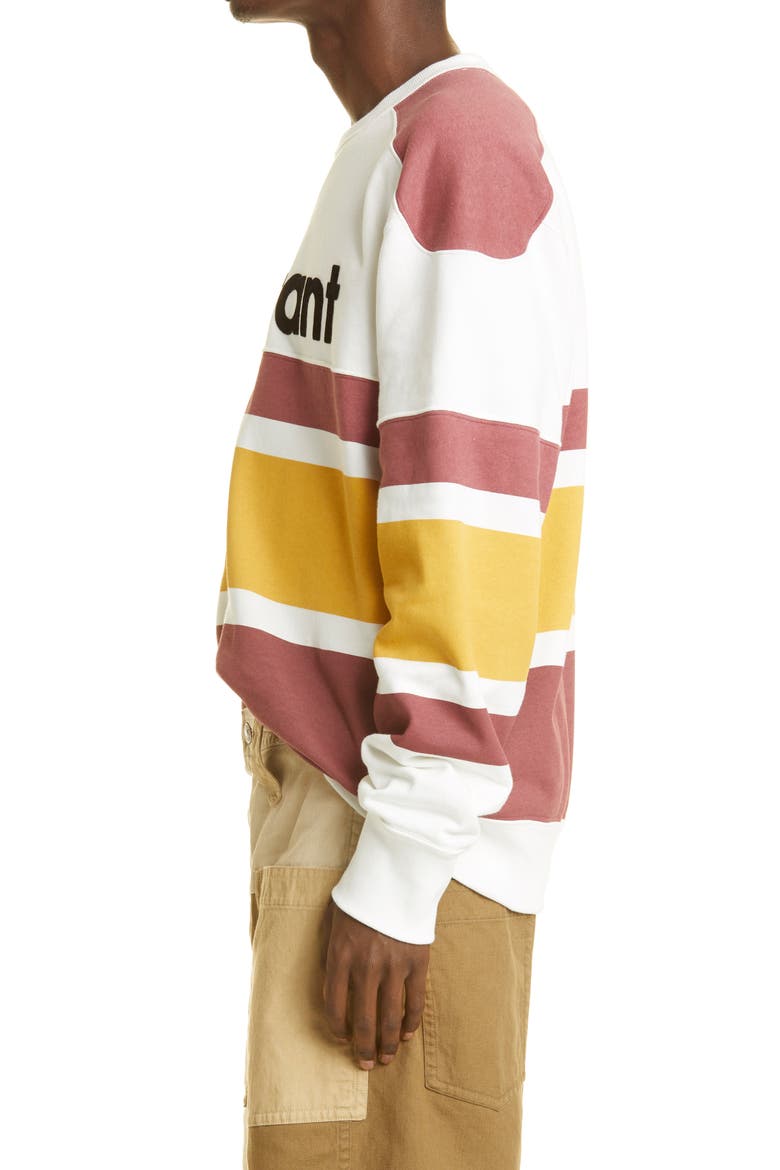 Meyoan Logo Stripe Sweatshirt, Alternate, color, BURGUNDY
